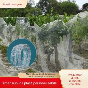 Plasă din nailon anti-păsări pentru livezi și iazuri de pește, plasă de protecție agricolă, ochiuri 2.0–2.5 mm, diametru fir 0.38 mm, durată de viață 5–6 ani