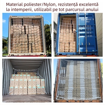 Rețele de protecție pentru containere — securitate; material poliester și nylon; model: rețea pentru containere; personalizare la cerere; pentru etanșarea containerelor
