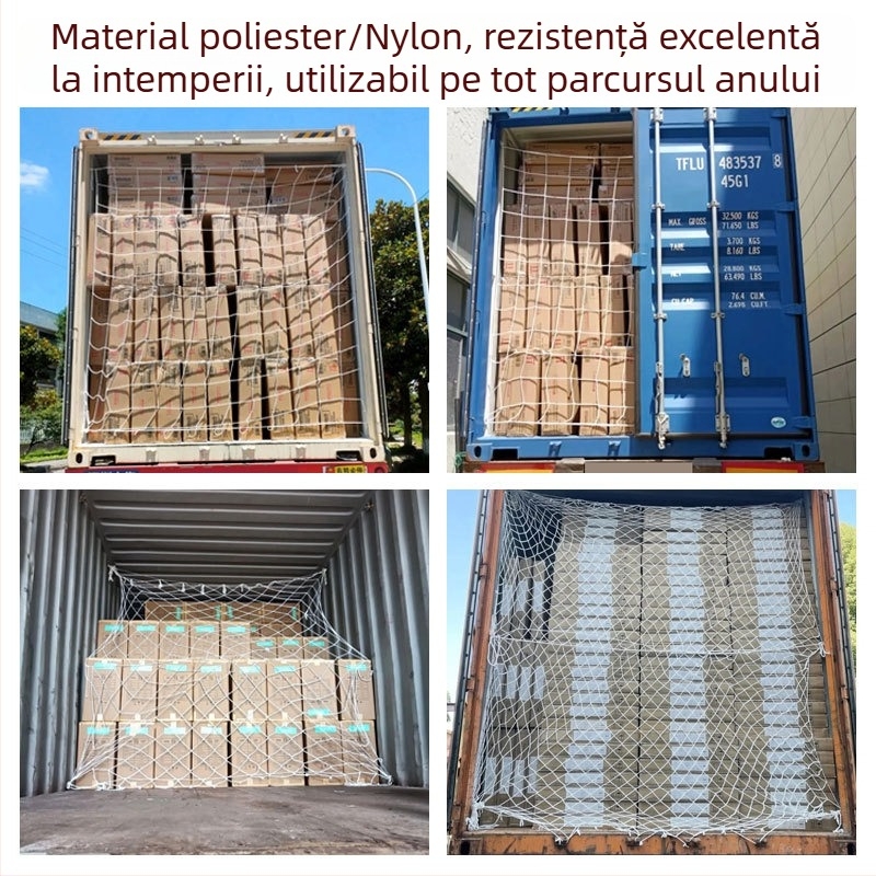Rețele de protecție pentru containere — securitate; material poliester și nylon; model: rețea pentru containere; personalizare la cerere; pentru etanșarea containerelor