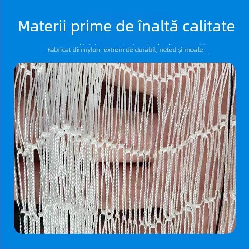 Plasă anti-păsări din fibră poliesterică, ochiuri 2.0–2.5, diametru fir 0.38 mm, durată de viață 5–6 ani