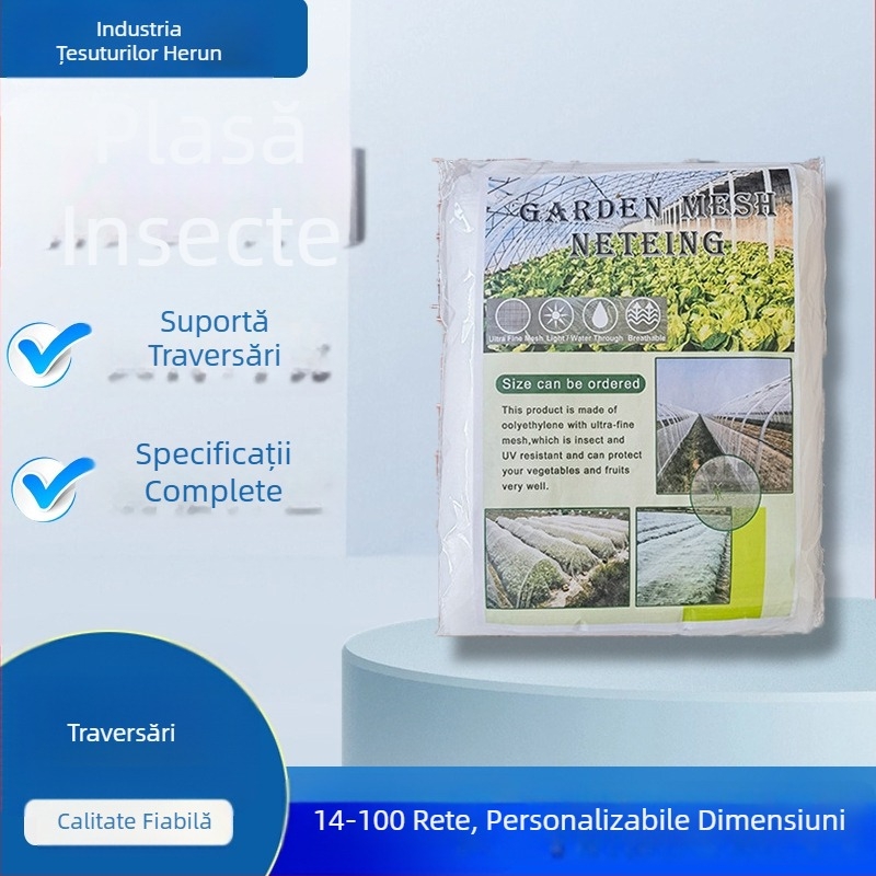 Plasă anti-insecte pentru agricultură din polietilenă, Model 30, Ochiuri 14-120, Diametru fir 10-20, Durată de viață 3-5 ani