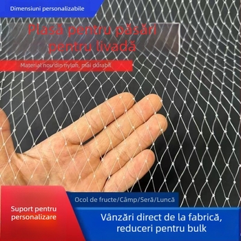 Plasă din nailon întărită pentru protecția împotriva păsărilor în livezi