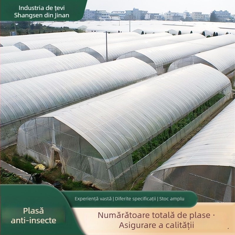 Plasă anti-insecte pentru sere și ferme – Material PE, Plasă fină îngroșată, Porozitate 10-100, Diametru fir 10-12, Cod produs 12-15, Durată de viață 3-6 ani