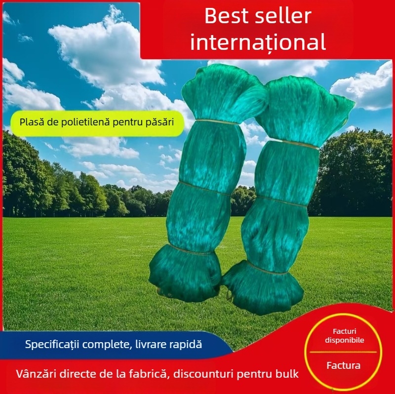 Plasă anti-păsări din PE pentru protecția plantelor, pentru grădină de legume și livadă, rezistență 500 kg, origine China