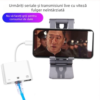 Adaptor OTG pentru iPad Apple – USB Ethernet și încărcare, cablu convertor 3-în-1