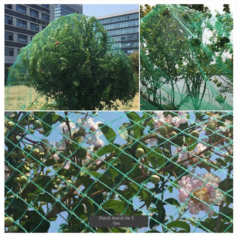 Plasă anti-păsări pentru ferme, livezi și iazuri, din plastic, protecție pentru pomi fructiferi, viță de vie și cireși