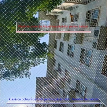 Set în trei piese plasă anti păsări pentru balcon – pentru pisici și pomi fructiferi, protecție din nailon