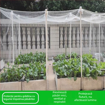 Set în trei piese plasă anti păsări pentru balcon – pentru pisici și pomi fructiferi, protecție din nailon