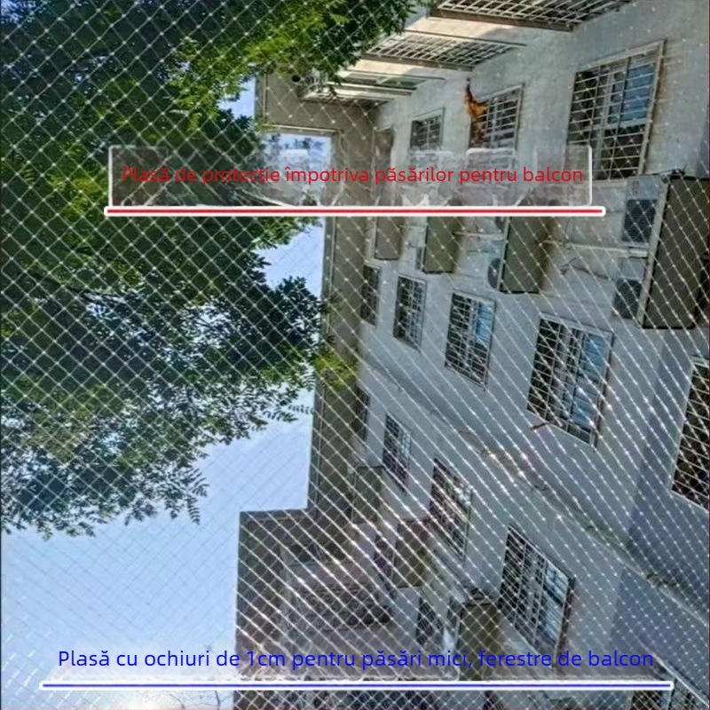 Set în trei piese plasă anti păsări pentru balcon – pentru pisici și pomi fructiferi, protecție din nailon