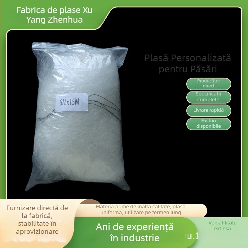 Plasă din nylon anti-păsări și grindină pentru livezi, sere, ferme și acvacultură în bazine; origine Shandong