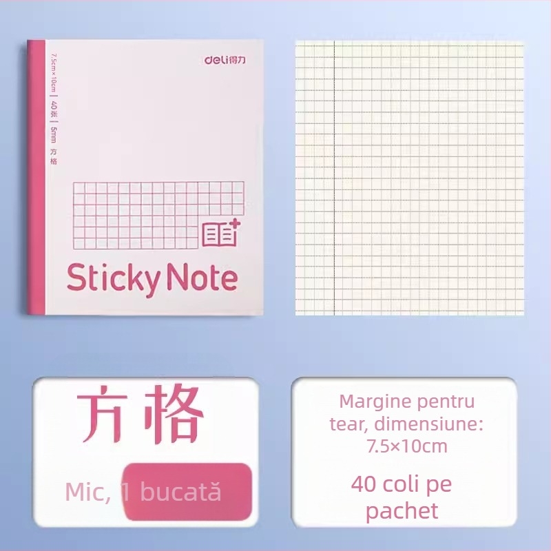 Deli etichetă de extindere pentru caiet, cu grilă orizontală, autoadezivă, 400 de foi pe pachet
