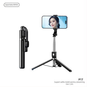 Selfie stick Bluetooth cu trepied rotativ pentru telefoane mobile, utilizare în exterior, corp din plastic, telecomandă inclusă