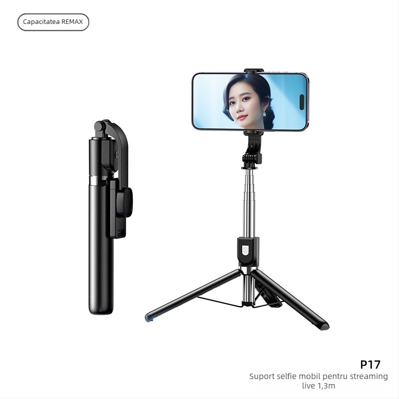 Selfie stick Bluetooth cu trepied rotativ pentru telefoane mobile, utilizare în exterior, corp din plastic, telecomandă inclusă