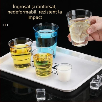 Pahar din plastic rigid, de unică folosință, pentru băuturi, transparent, de calitate alimentară, îngroșat, rezistent la temperaturi înalte, pentru uz casnic