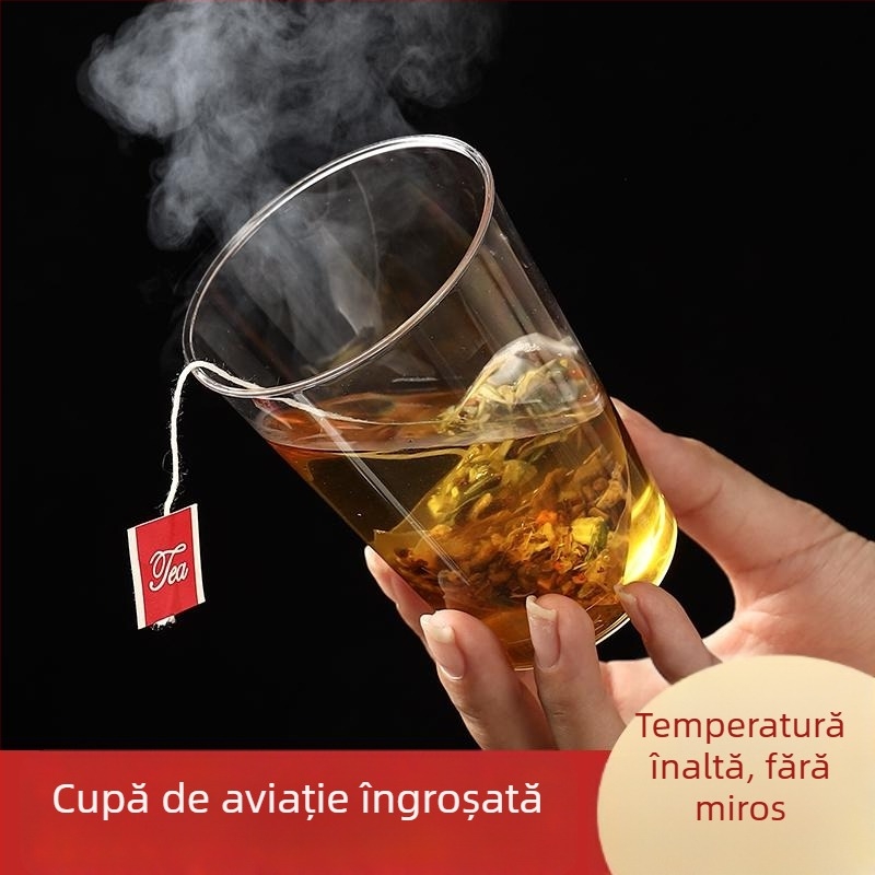 Pahar din plastic rigid, de unică folosință, pentru băuturi, transparent, de calitate alimentară, îngroșat, rezistent la temperaturi înalte, pentru uz casnic