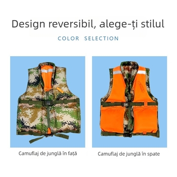 Vesta de salvare camuflată cu două fețe pentru antrenament militar – vestă de plută pentru intervenții în caz de inundații