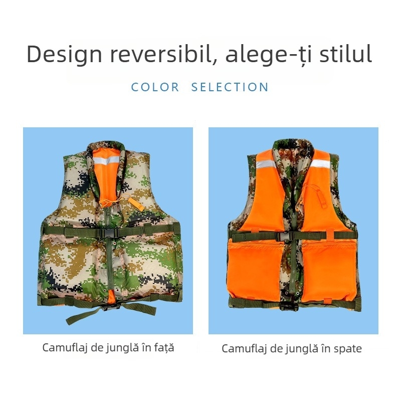 Vesta de salvare camuflată cu două fețe pentru antrenament militar – vestă de plută pentru intervenții în caz de inundații