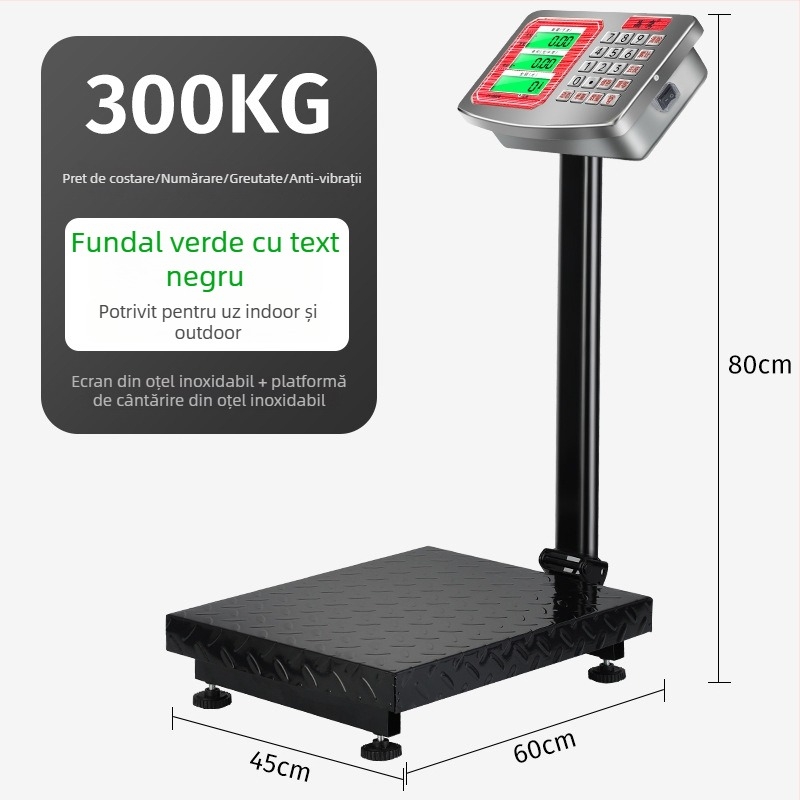 Crystal Eagle cântar platformă electronic pentru stabilirea prețurilor, capacitate 300 kg, cântărire electronică, alimentare prin priză