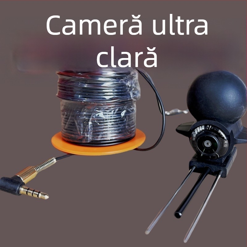 Detector de pește cu ecran HD și vizualizare subacvatică, adâncime 0,6–30 m, baterie reîncărcabilă