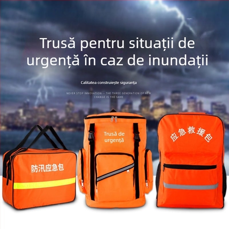 Kit de urgență pentru inundații, pentru uz casnic, cu vestă de salvare și echipamente de salvare