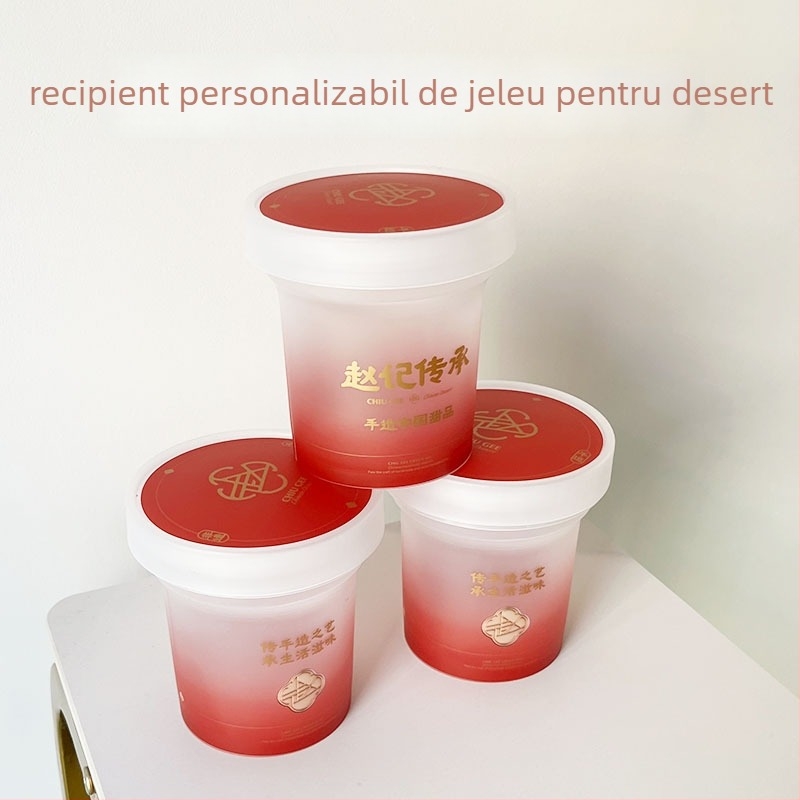 Cupe de unică folosință din plastic pentru takeout, cu folie interioară și capac; volum 401–500 ml; material PP; compatibilă cu cuptorul cu microunde