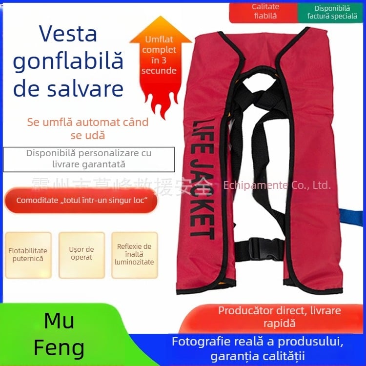 Vestă de salvare portabilă, autoumflabilă, cu plutabilitate ridicată, pentru barcă