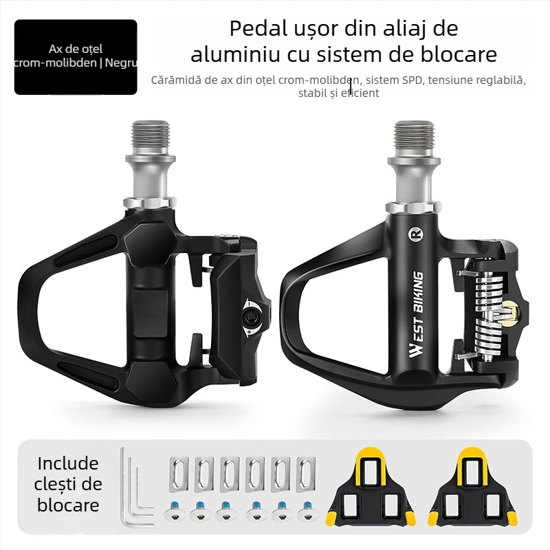 Pedale West Rider cu SPD pentru biciclete de șosea, aliaj de aluminiu, model Yp0802144