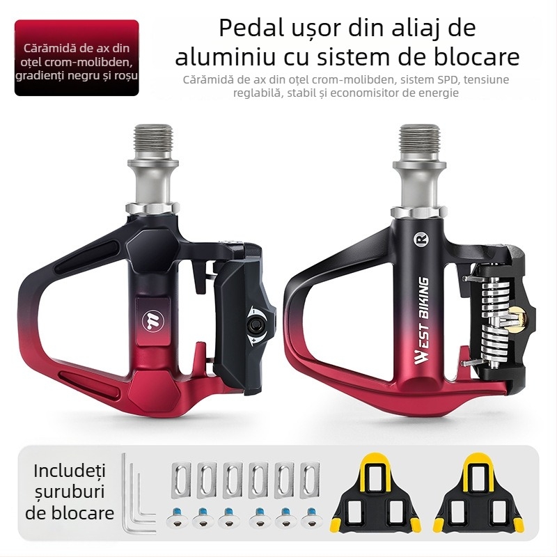 Pedale West Rider cu SPD pentru biciclete de șosea, aliaj de aluminiu, model Yp0802144