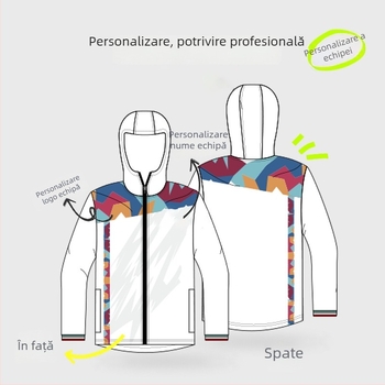Set trening unisex cu imprimeu digital, glugă, mâneci lungi, geacă și pantaloni, 100% poliester, pentru iarnă, primăvară și toamnă