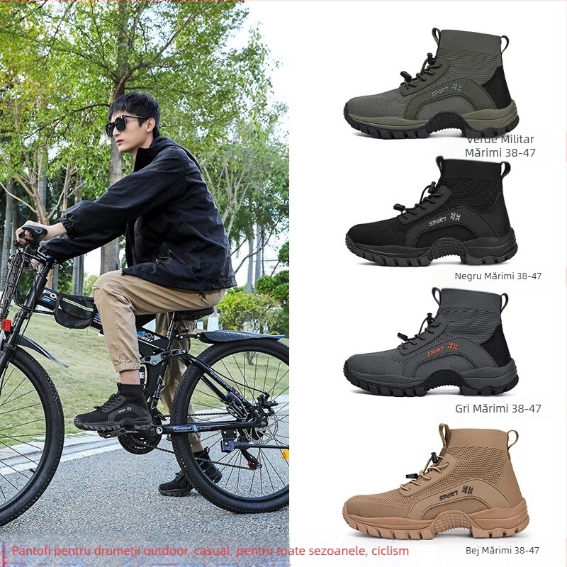 Pantofi de drumeție pentru bărbați, antiderapant și rezistenți, încălțăminte outdoor cu talpă din cauciuc și talpă EVA