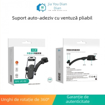 Suport pentru telefon auto, Universal; plastic; ventuză telescopică detașabilă; JC-02