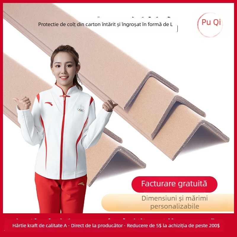 Protector de colțuri din kraft în formă de L, întărit