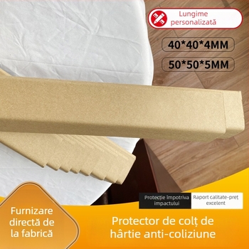 Meridians protecție colț din hârtie în formă de L, hârtie Kraft + hârtie tub tifon, presare, fără logo imprimat, bandă de protecție anti-coliziune îngroșată