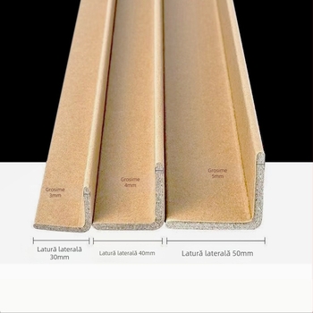 Meridians protecție colț din hârtie în formă de L, hârtie Kraft + hârtie tub tifon, presare, fără logo imprimat, bandă de protecție anti-coliziune îngroșată