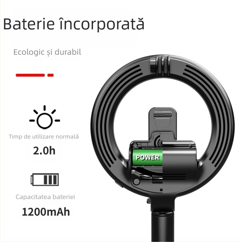 TokQi L07 Bluetooth selfie stick cu trepied și inel LED de iluminare