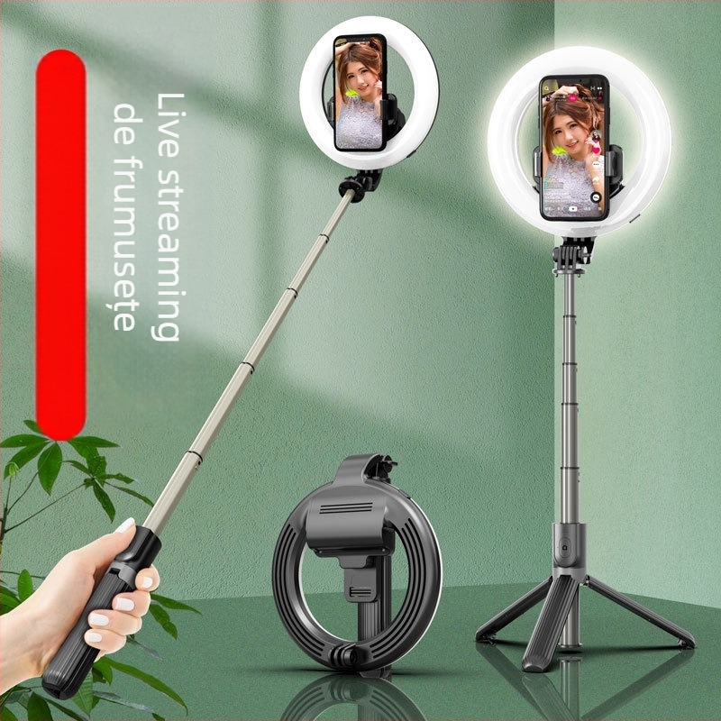 TokQi L07 Bluetooth selfie stick cu trepied și inel LED de iluminare