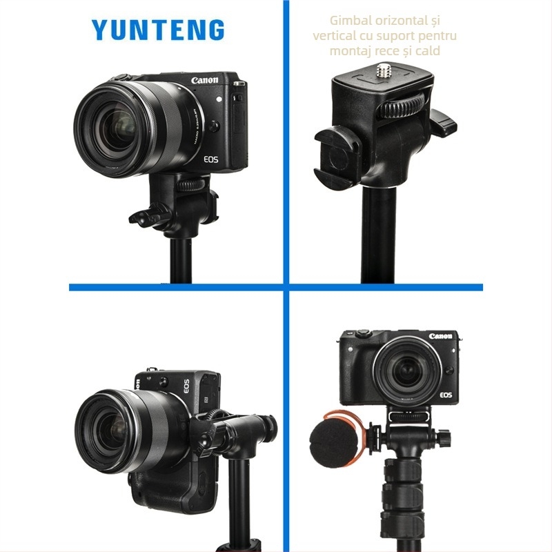 Selfie Stick cu trepied și cadru all-in-one – aliaj de aluminiu, model VCT-6688, telecomandă Bluetooth, stabilizare anti tremur