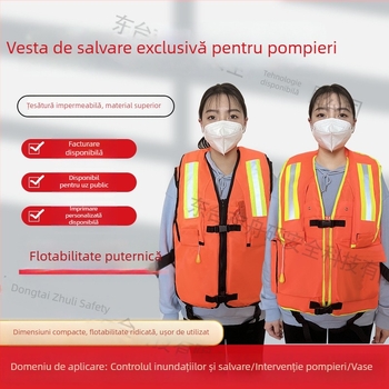 Vestă de salvare pneumatică pentru pompieri, cu camere de aer duble, plutabilitate mare, umflare manuală, versiune îmbunătățită