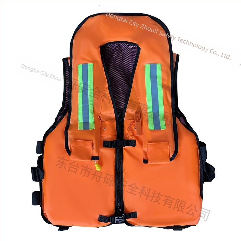Vestă de salvare pneumatică pentru pompieri, cu camere de aer duble, plutabilitate mare, umflare manuală, versiune îmbunătățită