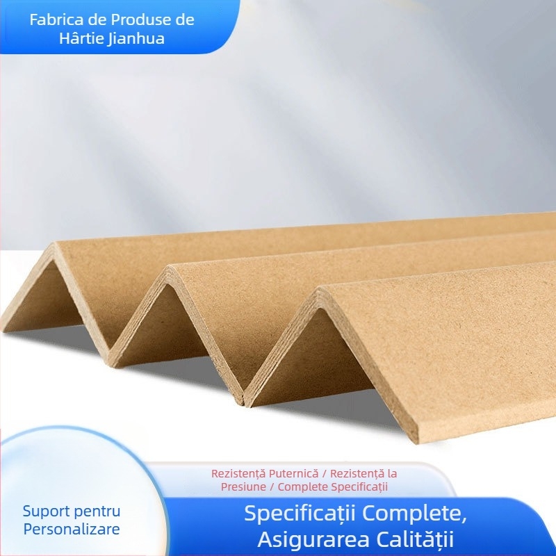 Protector de colț din hârtie în formă de L, material: hârtie kraft + hârtie tub cu fir, cod produs: Paper corner protector, imprimare logo: Da