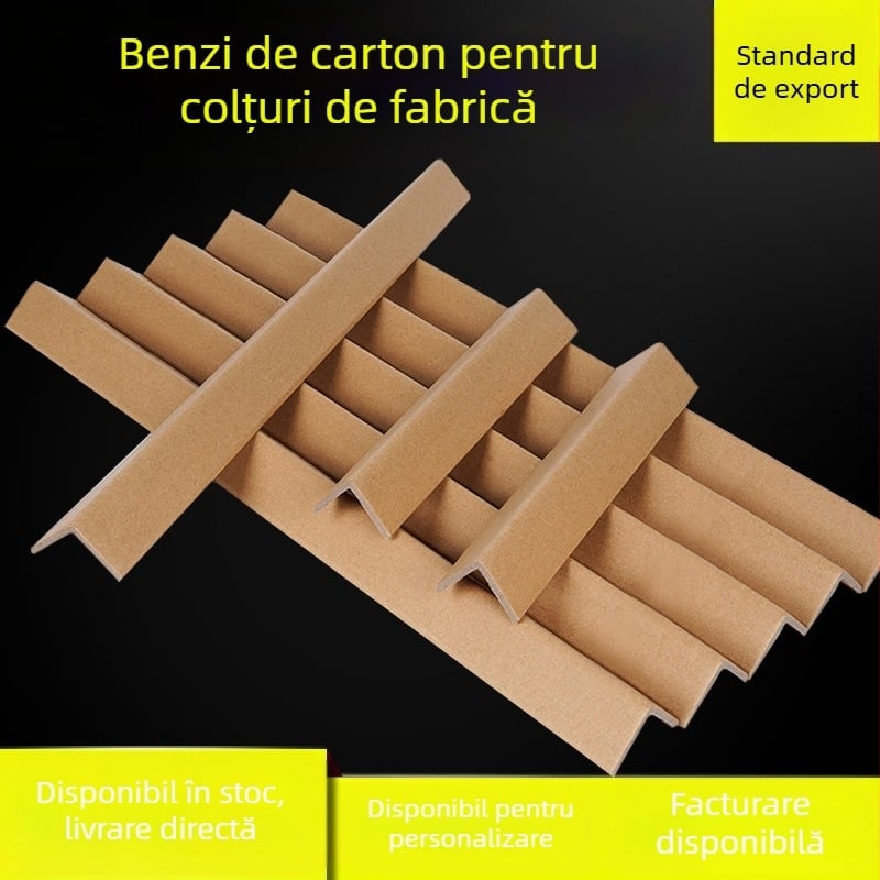 Protecție colțuri din kraft, în formă L și U, pentru ambalare și protecție la lovire, cu logo imprimat