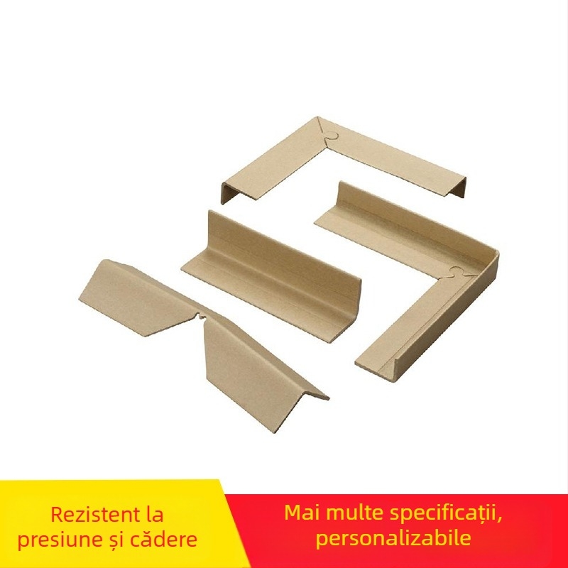 Protector de colț din hârtie Kraft, tip L, imprimare flexografică și personalizare cu logo