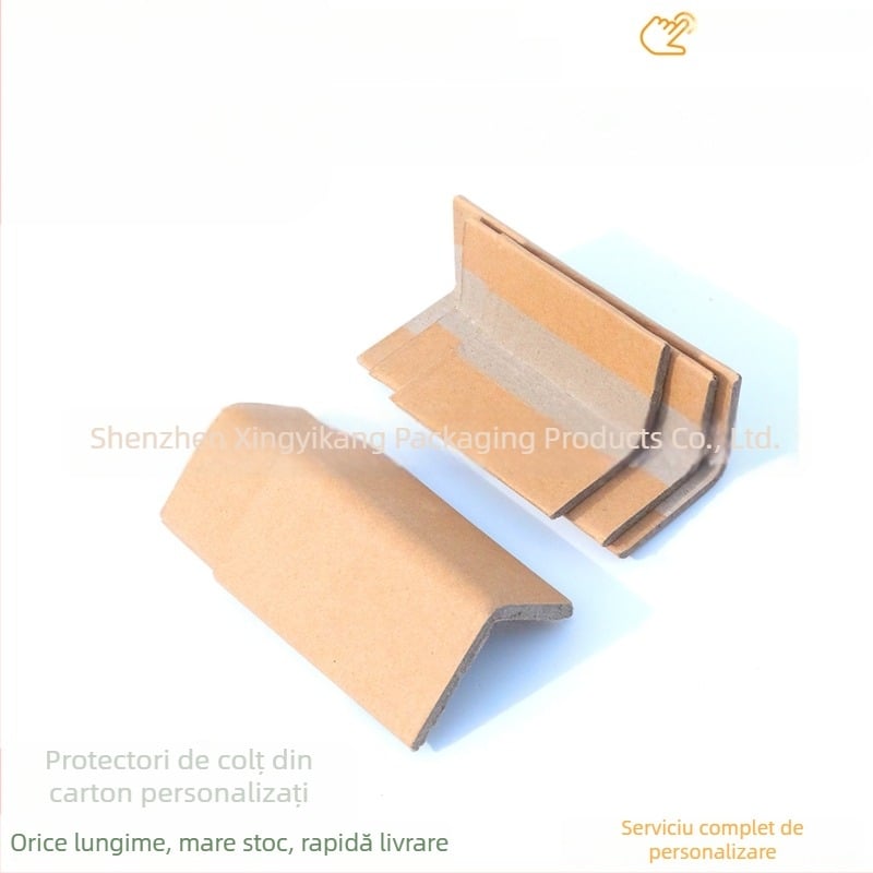Protector de colț din hârtie Kraft, tip L, imprimare flexografică și personalizare cu logo