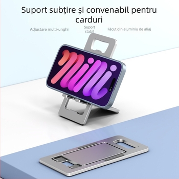 Stand de birou pliabil din aliaj de aluminiu pentru telefoane și tablete, cu garnitură din silicon