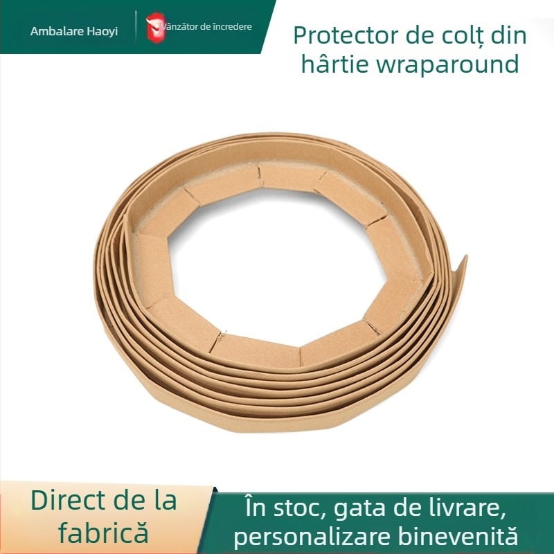 Protector de colț din Kraft pentru mobilier — protecție în jurul colțului; Material: Kraft paper; Tip: protector de colț din hârtie; Personalizare: disponibilă; Tipărire logo: disponibilă