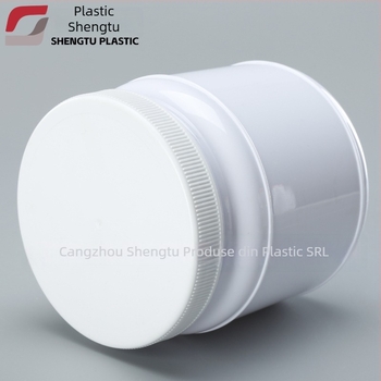 Recipient PET transparent pentru pudră de proteine, gură largă, 1000 ml, capac din plastic