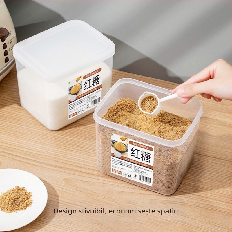 Citron cutie plastică pentru conservare alimentară, formă pătrată, capacitate 2.1–3 L, stil modern minimalist