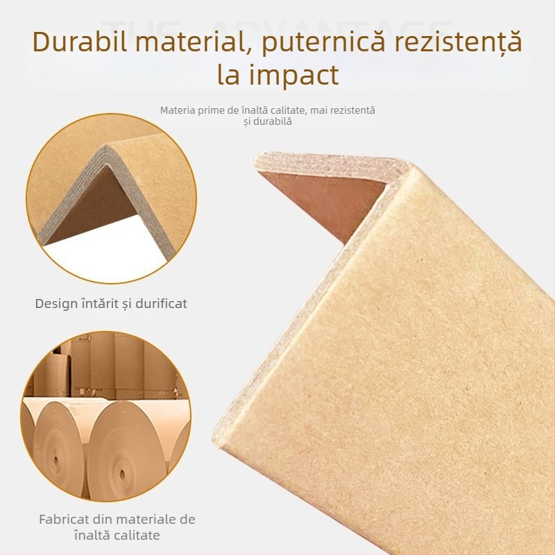 Protector de colț din hârtie tip L, cu hârtie Kraft și hârtie tub, fabricație de înaltă calitate, personalizare cu imprimare a logo-ului