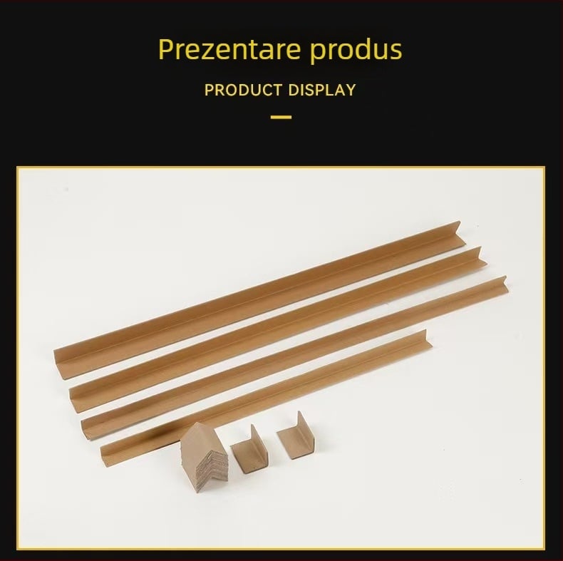 Protector de colț din hârtie în formă de L – Material: hârtie Kraft + hârtie pentru tub de ață; Logo: fără logo