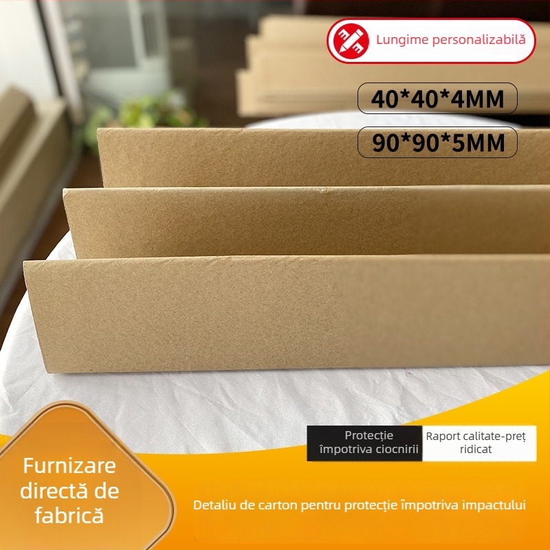 Protector de colț din hârtie Kraft, în formă de L, întărit, protecție împotriva șocurilor, pentru ambalare și mobilier